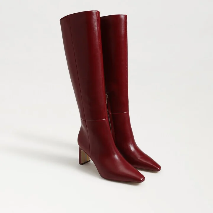 Sam Edelman Sylvia Knee High Boot Cabernet Red Leather