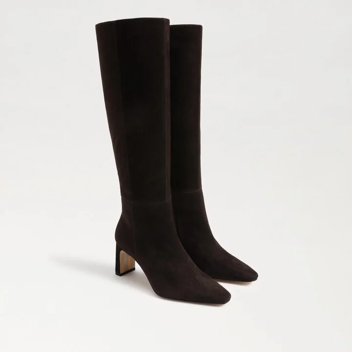 Sam Edelman Sylvia Knee High Boot Chocolate Brown Suede