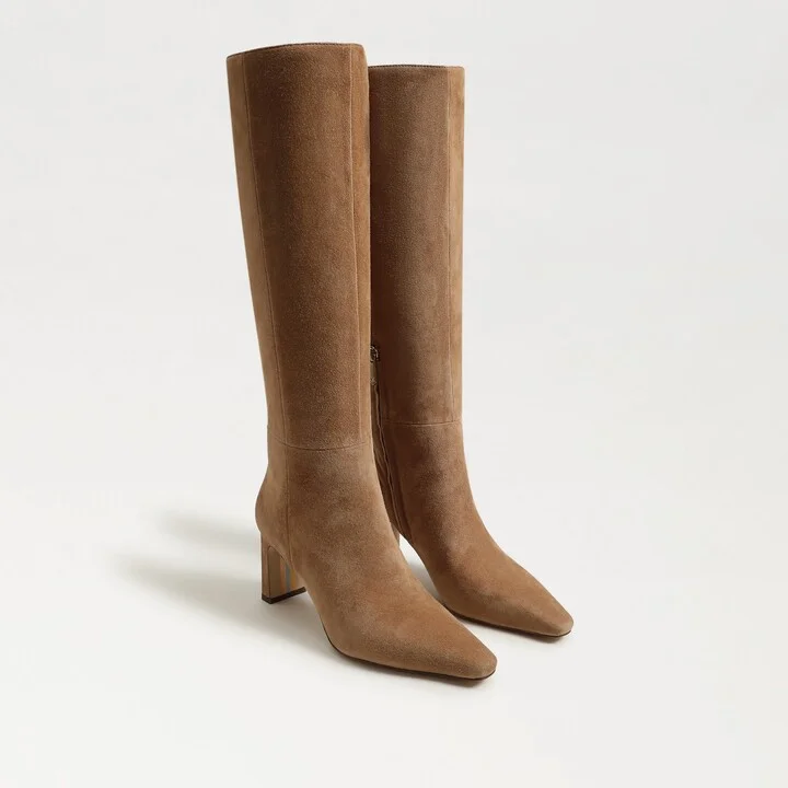 Sam Edelman Sylvia Wide Calf Knee High Boot Cyprus Tan Suede