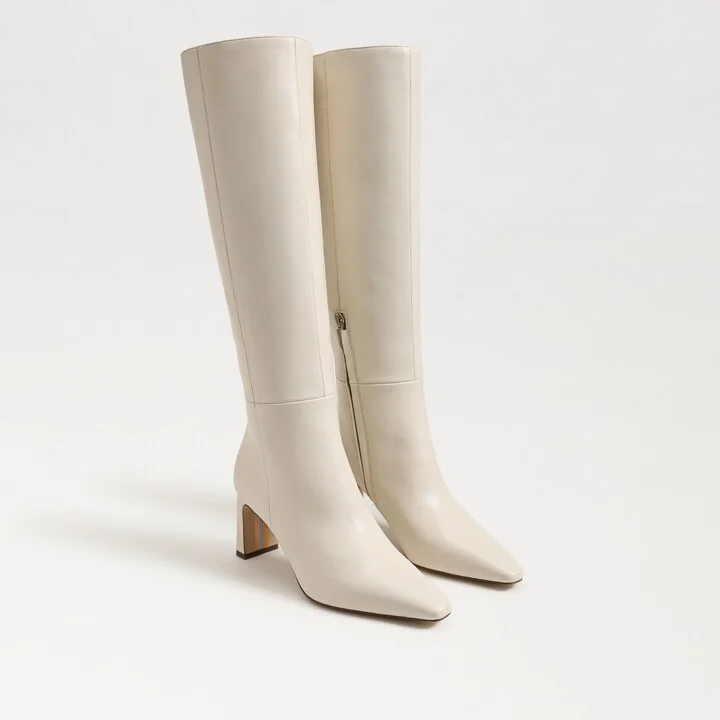 Sam Edelman Sylvia Wide Calf Knee High Boot Modern Ivory Leather