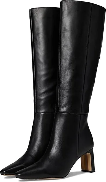 Sam Edelman Sylvia Wide Calf Women's Shoes Black Leather Wide Calf : 10.5 M