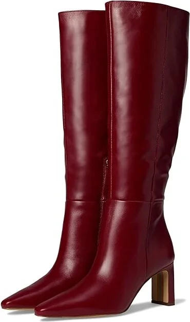 Sam Edelman Sylvia Wide Calf Women's Shoes Cabernet Red Wide Calf : 7.5 M, Leather