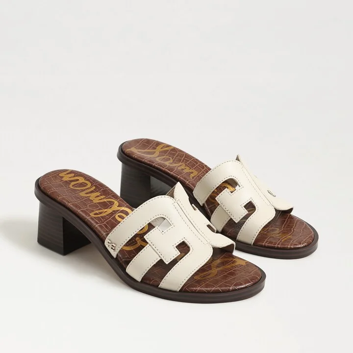 Sam Edelman Tasha Block Heel Sandal Modern Ivory Leather