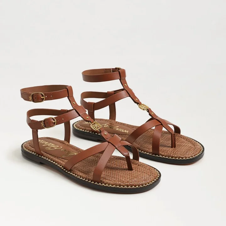 Sam Edelman Teeni Gladiator Sandal Cognac Brown Leather
