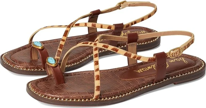 Sam Edelman Tenly Women's Sandals Beechwood Multi/Burnt Brandy : 6 M, Leather