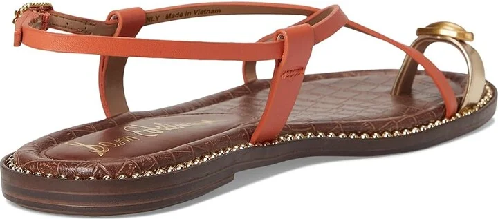 Sam Edelman Tenly Women's Sandals Orange Sunrise/Amber Gold : 5 M, Leather - Image 4