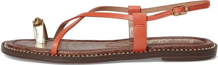 Sam Edelman Tenly Women's Sandals Orange Sunrise/Amber Gold : 5 M, Leather - Image 6