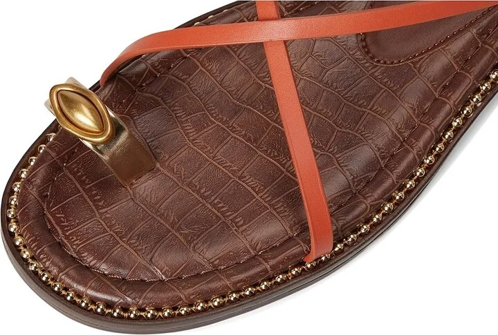 Sam Edelman Tenly Women's Sandals Orange Sunrise/Amber Gold : 5 M, Leather - Image 7