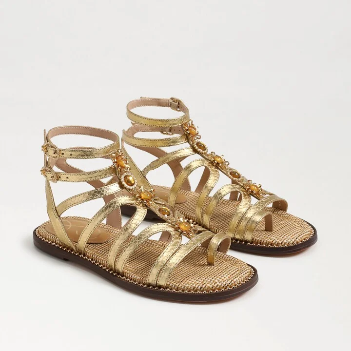 Sam Edelman Tianna Gladiator Sandal Gold Print