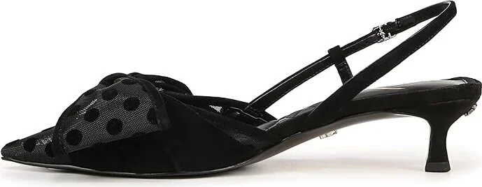 Sam Edelman Treena 2 High Women's Heels Black Polka Dot Satin : 5 M, Leather/Rubber - Image 5
