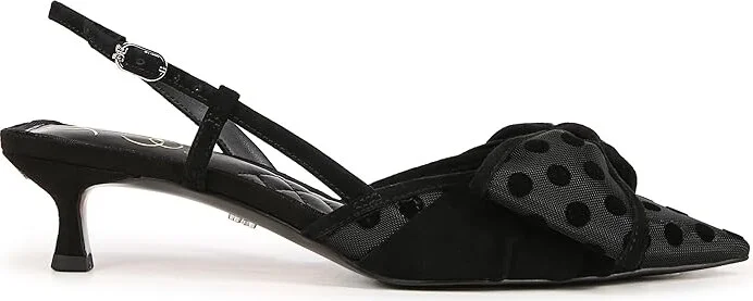Sam Edelman Treena 2 High Women's Heels Black Polka Dot Satin : 5 M, Leather/Rubber - Image 6
