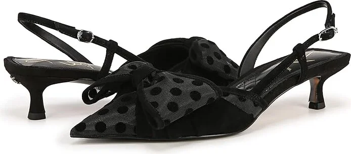 Sam Edelman Treena 2 High Women's Heels Black Polka Dot Satin : 5 M, Leather/Rubber