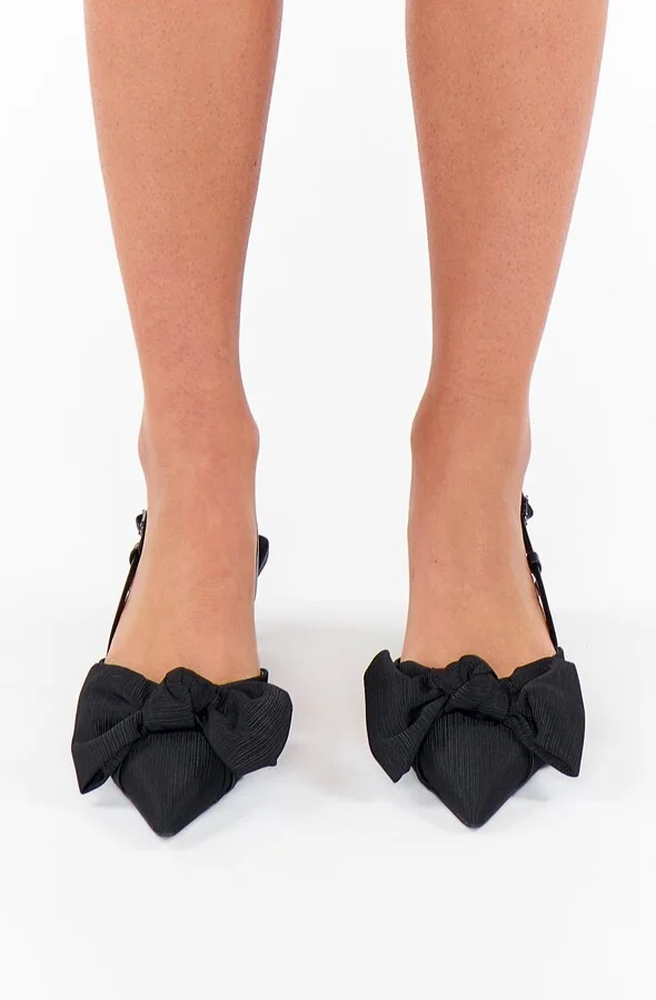 Sam Edelman Treena Bow Slingback Kitten Heel ~ Black - Image 3