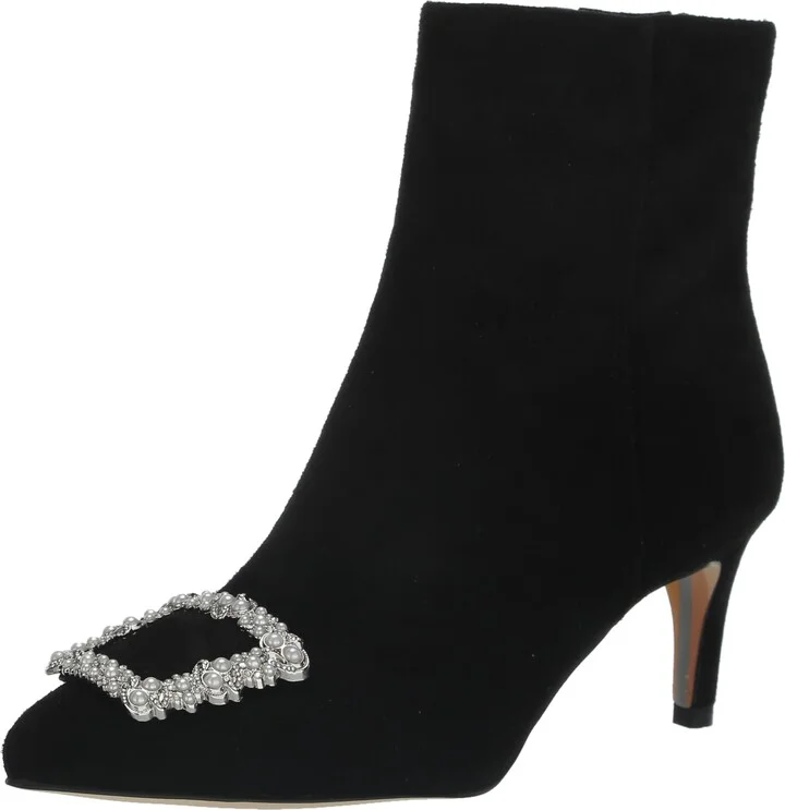 Sam Edelman Ulissa Luster Ankle Boot Black Suede 9.5 Medium
