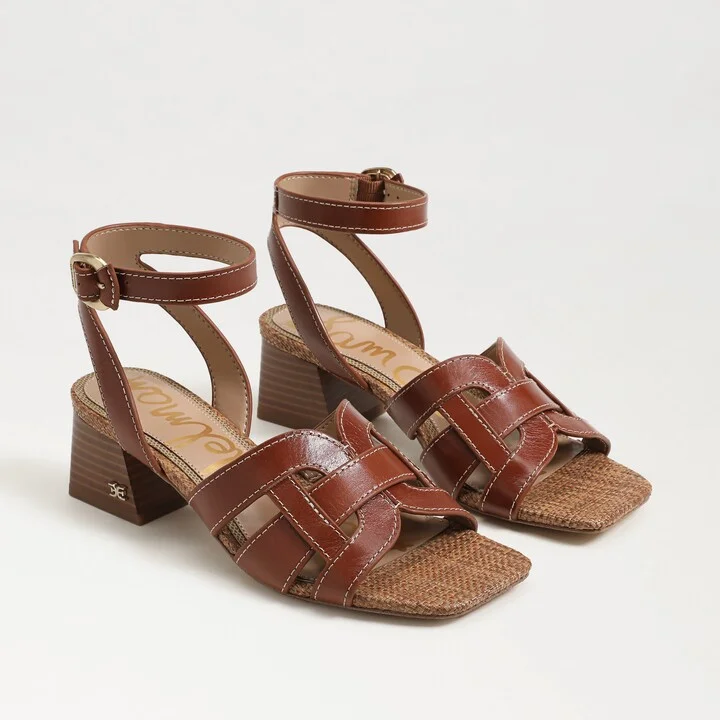 Sam Edelman Wayla Ankle Strap Sandal Toasted Whiskey Leather