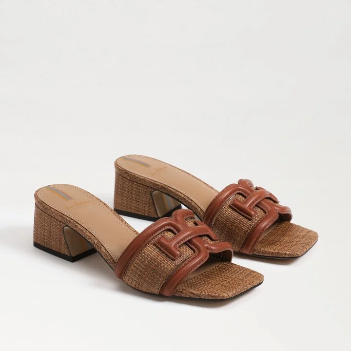 Sam Edelman Waylon Slide Sandal Rich Cognac/Cuoio Weave