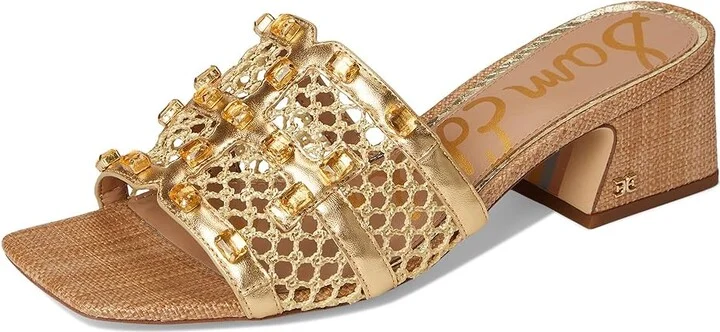 Sam Edelman Webster Women's Sandals Amber Gold : 7 M, Leather/Rubber - Image 5