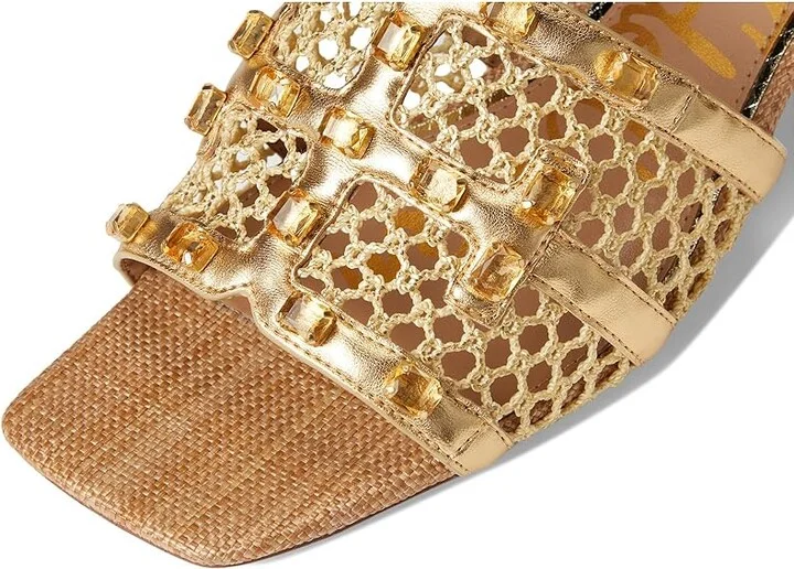 Sam Edelman Webster Women's Sandals Amber Gold : 7 M, Leather/Rubber - Image 7