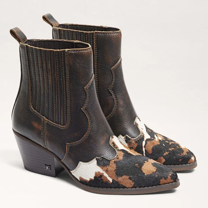 Sam Edelman West Ankle Boot Brown Multi Calf Hair/Leather