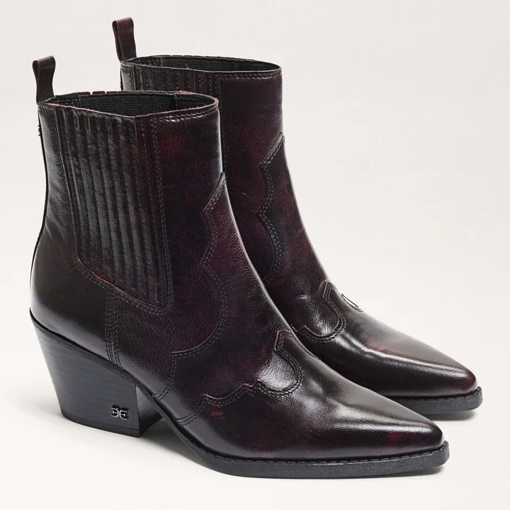 Sam Edelman West Ankle Boot Merlot Leather