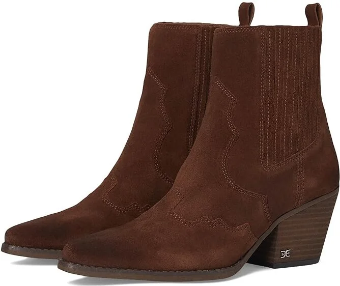 Sam Edelman West Women's Boots Dark Terra Toffee : 5.5 M, Leather