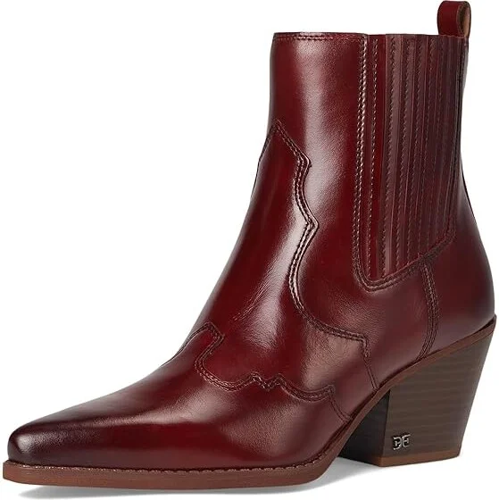 Sam Edelman West Women's Boots Deep Scarlet : 10 M, Leather - Image 5