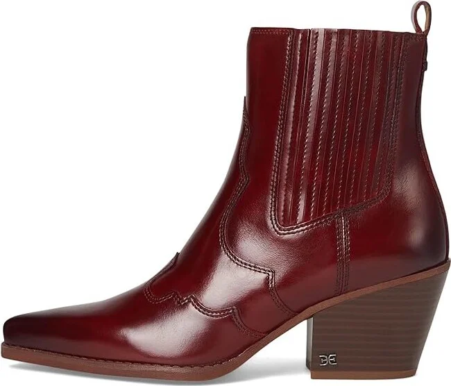 Sam Edelman West Women's Boots Deep Scarlet : 10 M, Leather - Image 6