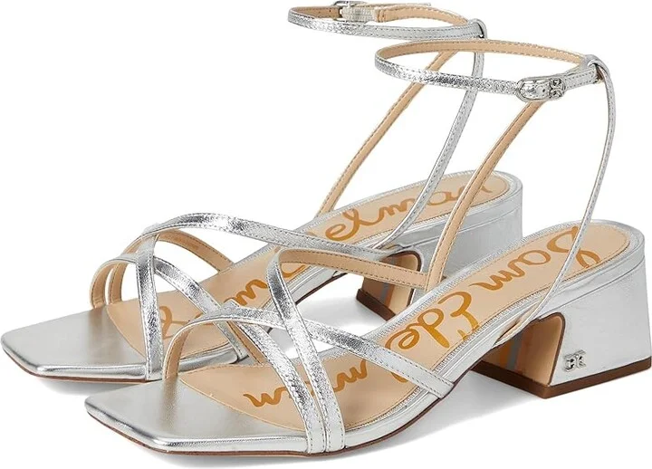 Sam Edelman Whitley Women's Sandals Soft Silver : 9 M, Leather/Rubber