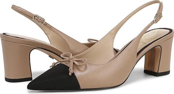Sam Edelman Willette High Women's Heels Soft Beige/Black : 7.5 M, Leather/Rubber - Image 4