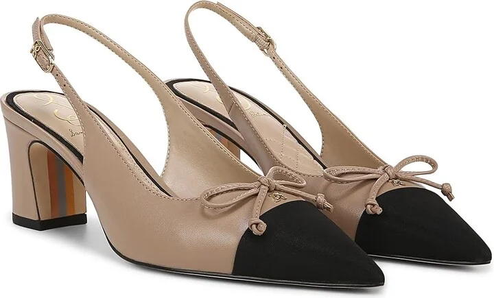 Sam Edelman Willette High Women's Heels Soft Beige/Black : 7.5 M, Leather/Rubber