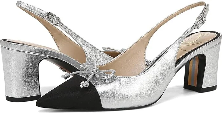 Sam Edelman Willette High Women's Heels Soft Silver/Black : 5 M, Leather/Rubber - Image 4