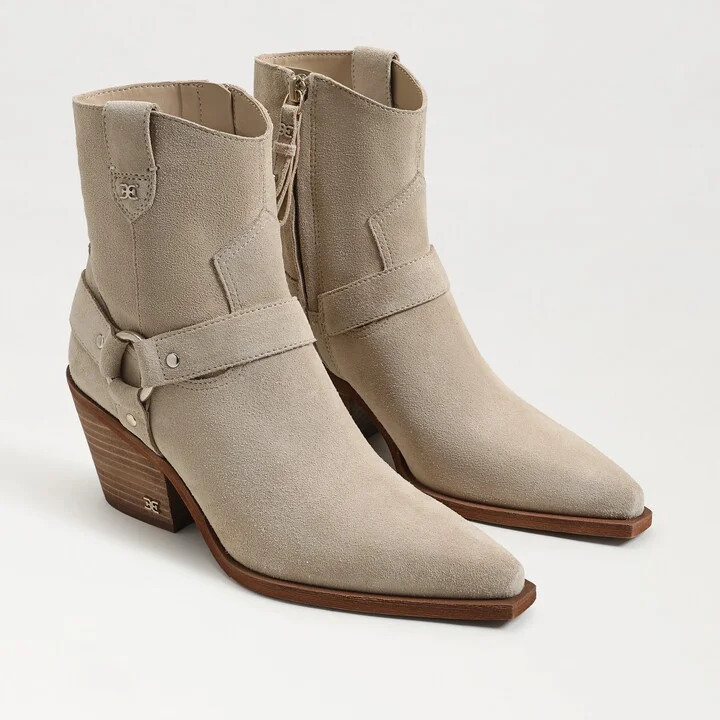 Sam Edelman Winston Western Buckle Bootie Panna Cotta Leather