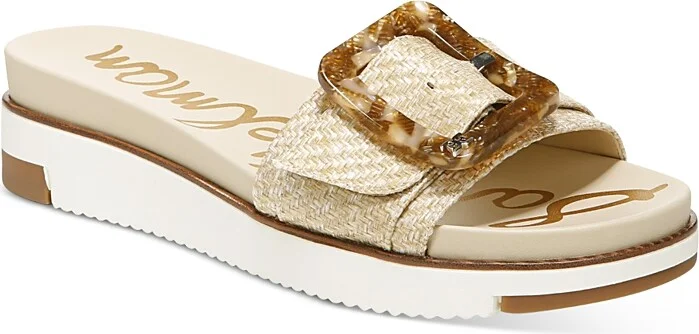 Sam Edelman Women's Ariane Slip On Buckled Wedge Sandals