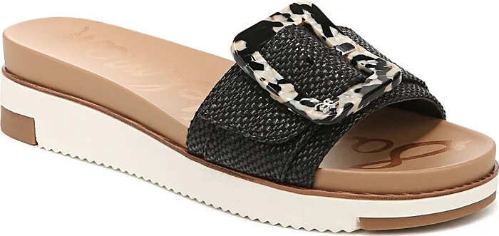 Sam Edelman Women's Ariane Slip On Buckled Wedge Sandals