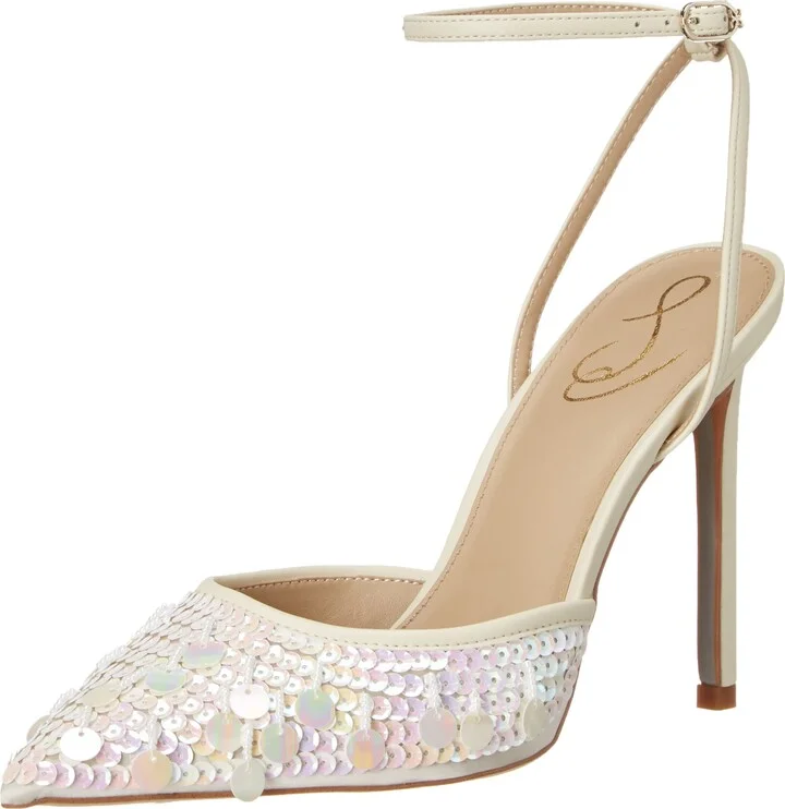 Sam Edelman Women's Avril Pump Modern Ivory/Iridescent Ivory White 7 Medium