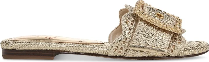Sam Edelman Women's Bambi Raffia Buckle Slide Sandals - Image 2