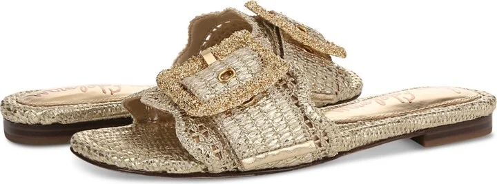 Sam Edelman Women's Bambi Raffia Buckle Slide Sandals - Image 3