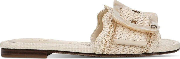 Sam Edelman Women's Bambi Raffia Buckle Slide Sandals - Image 6