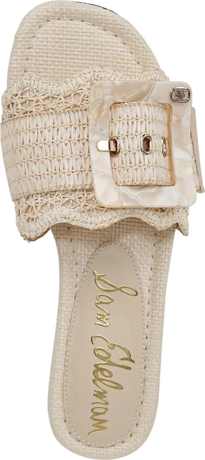 Sam Edelman Women's Bambi Raffia Buckle Slide Sandals - Image 7