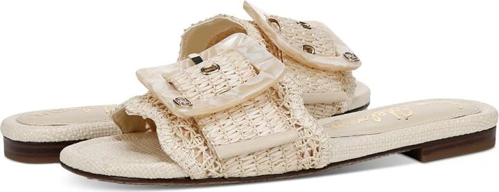 Sam Edelman Women's Bambi Raffia Buckle Slide Sandals - Image 8