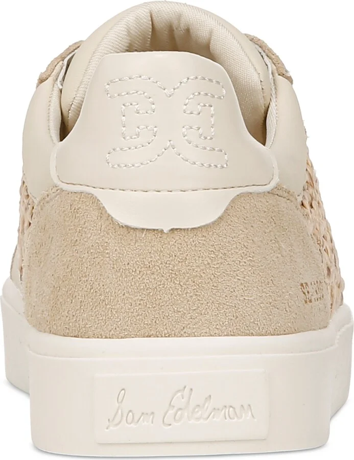 Sam Edelman Women's Elcie Lace-Up Raffia Court Sneakers - Sandshell Multi/Honey Tan - Image 3