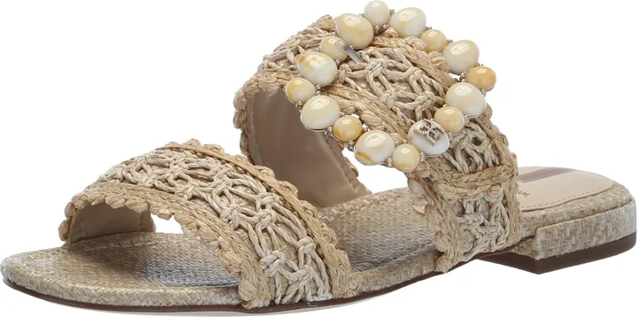 Sam Edelman Women's Elisa Flat Sandal Natural Raffia 8 Medium