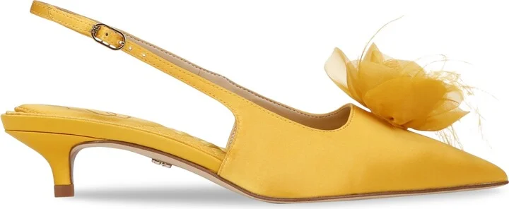 Sam Edelman Women's Faye Embellished Feather Slingback Kitten-Heel Pumps - Image 2