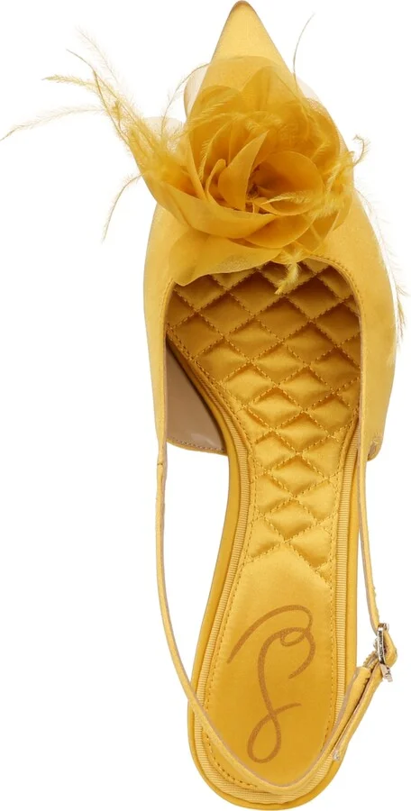 Sam Edelman Women's Faye Embellished Feather Slingback Kitten-Heel Pumps - Image 4
