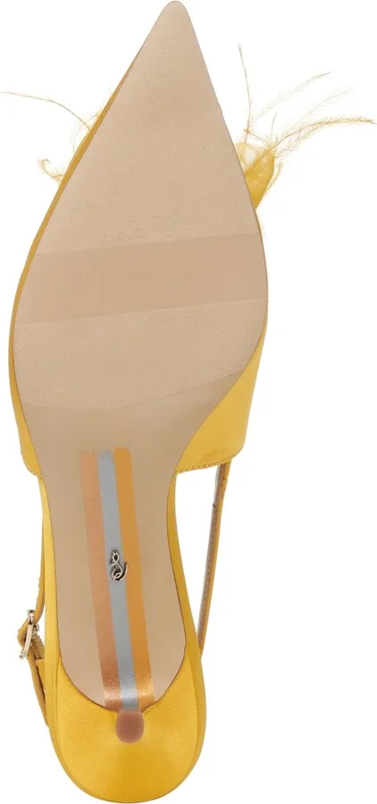 Sam Edelman Women's Faye Embellished Feather Slingback Kitten-Heel Pumps - Image 5