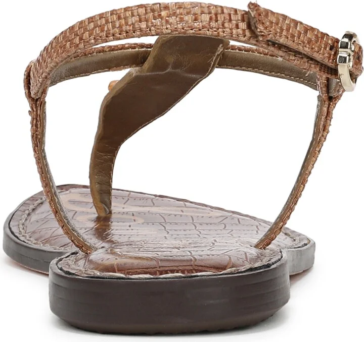 Sam Edelman Women's Gigi Stone T-Strap Flat Sandals - Amber Multi, Cuoio - Image 3
