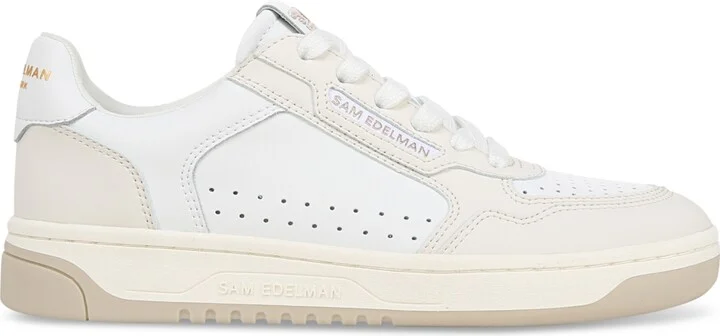 Sam Edelman Women's Harper Lace-Up Low-Top Court Sneakers - White/Sugar - Image 2