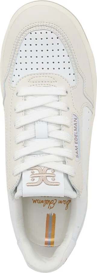 Sam Edelman Women's Harper Lace-Up Low-Top Court Sneakers - White/Sugar - Image 4