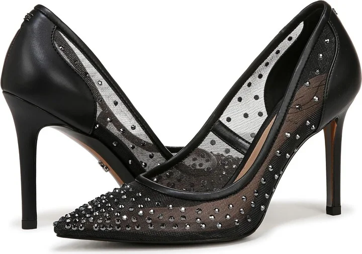 Sam Edelman Women's Hazel Mesh Pump Black Glitz 6 Medium