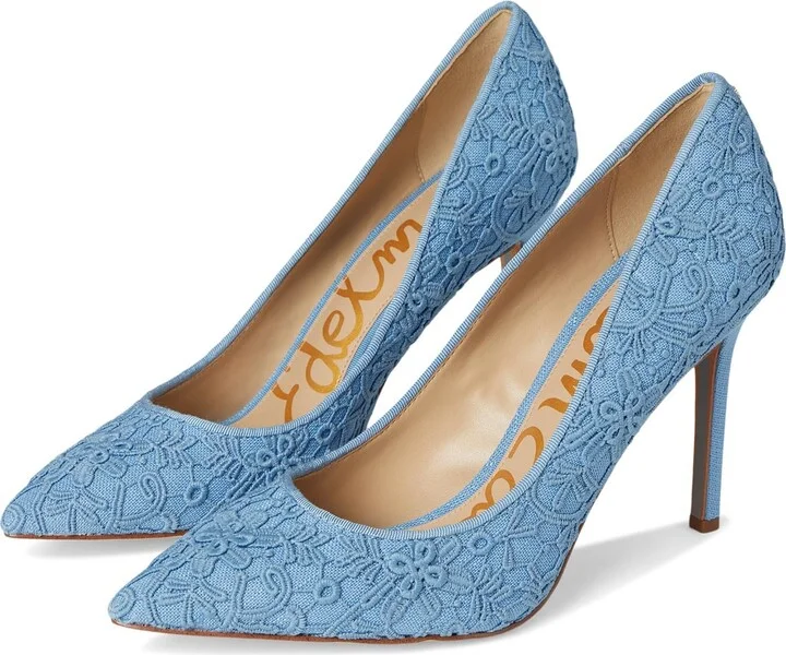 Sam Edelman Women's Hazel Pump Royal Sky Blue Lace 8.5 Medium